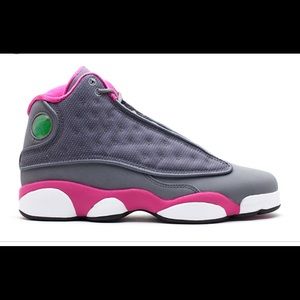 Girls Jordan 13’S pink and grey